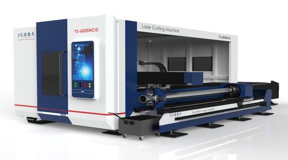 kwaliteit  Integrated Fiber Laser Cutting Machine With Large-scale Exchange Table And Surrounding Tube Plate fabriek
